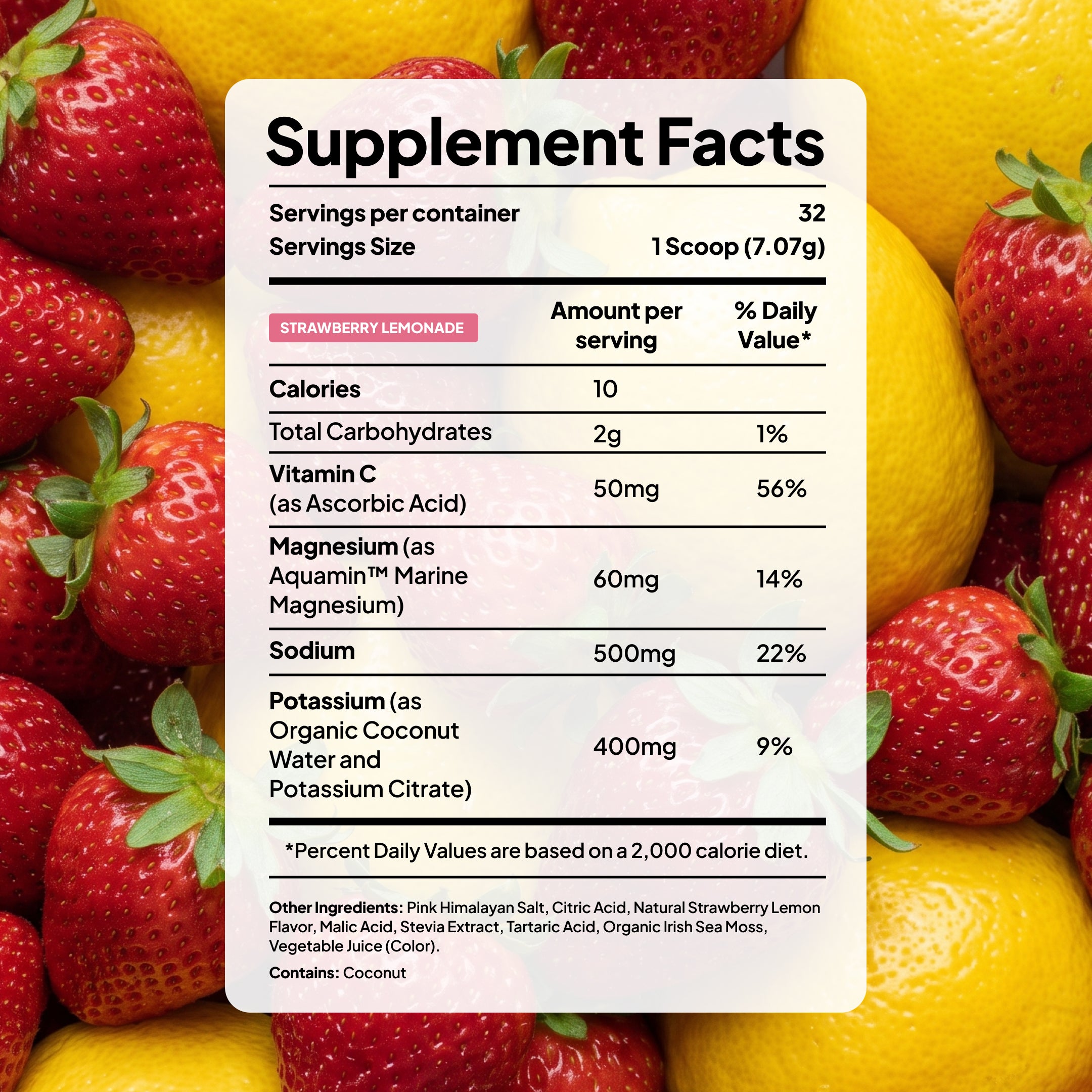 Voli Hydration - Strawberry Lemonade Bulk Tub (32 Servings)