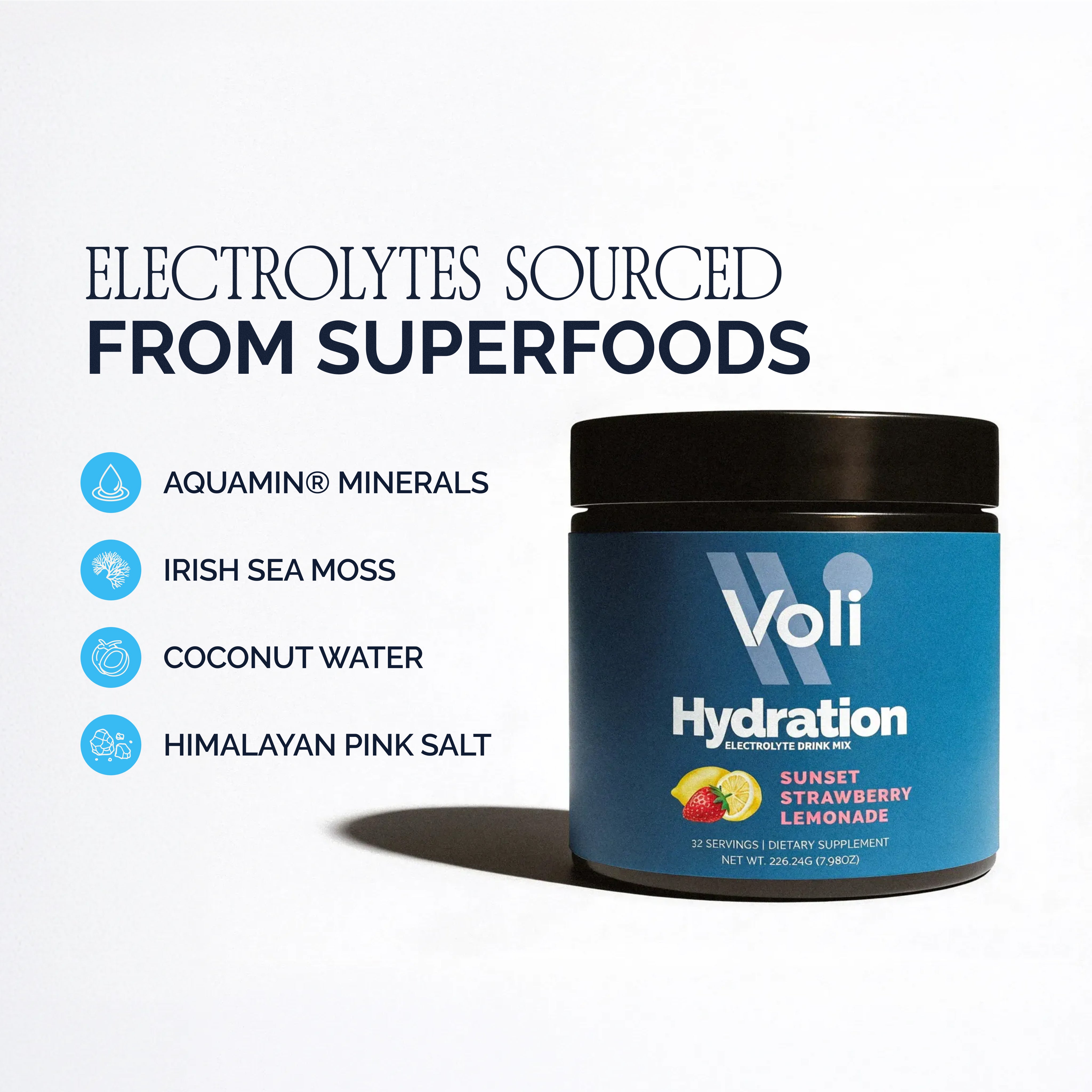 Voli Hydration - Strawberry Lemonade Bulk Tub (32 Servings)